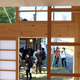 Inside Muji's aluminum hut